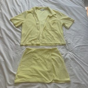 Zara Yellow Towel Terry 2 Piece Set
